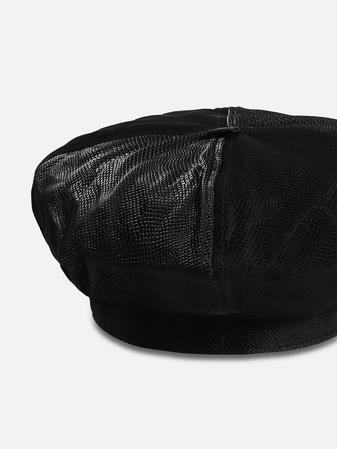 Pebbled Bakerboy Hat - Black