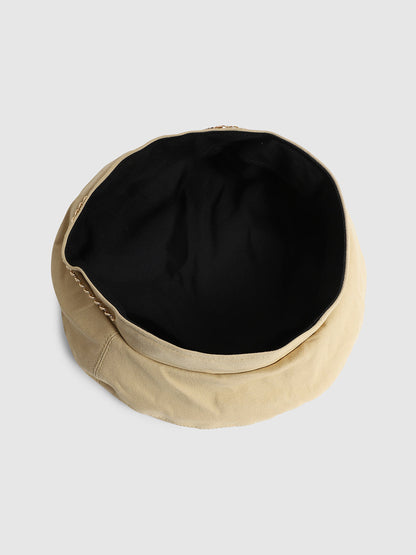 Rhinestone Chain Beret Hat - Cream