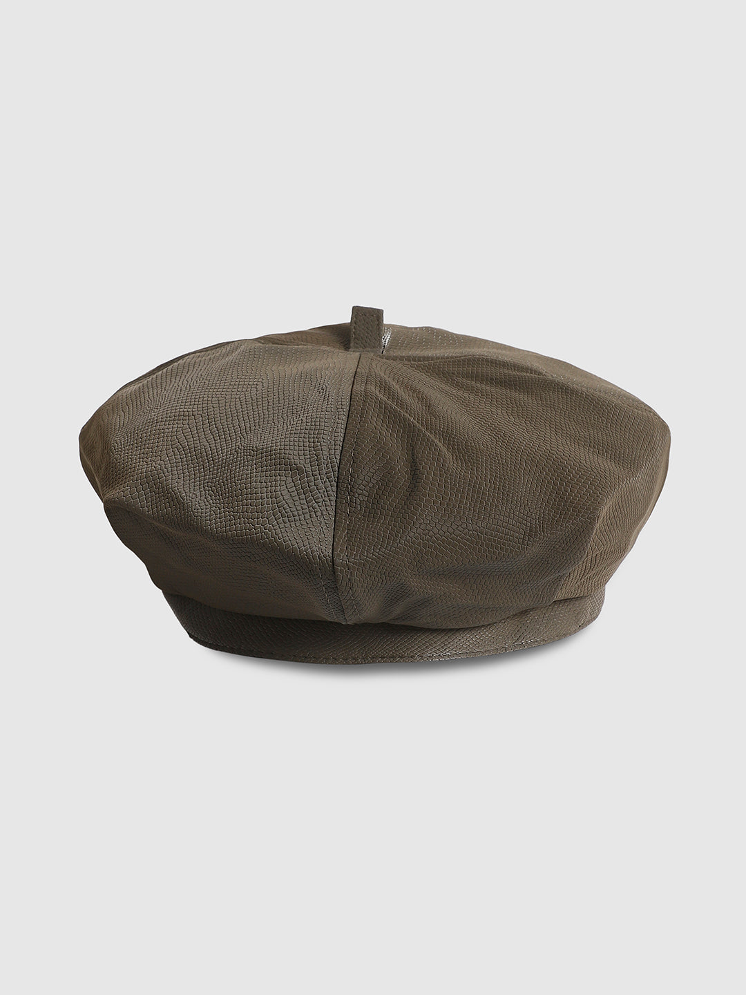 Pebbled Bakerboy Hat - Brown