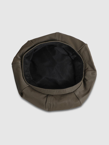 Pebbled Bakerboy Hat - Brown