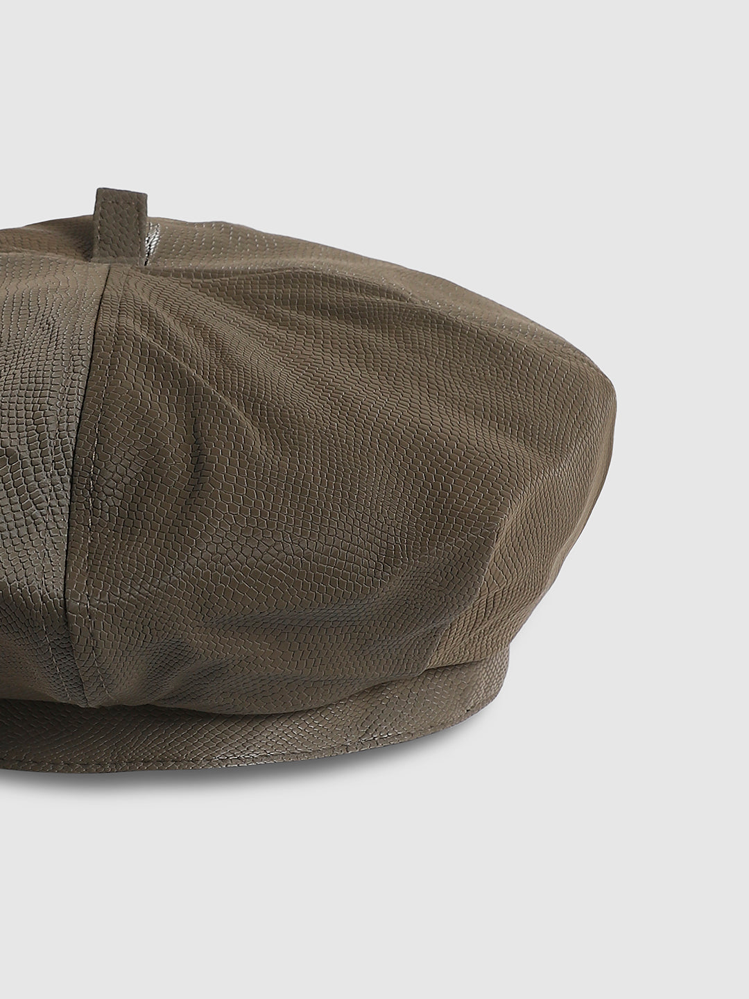 Pebbled Bakerboy Hat - Brown