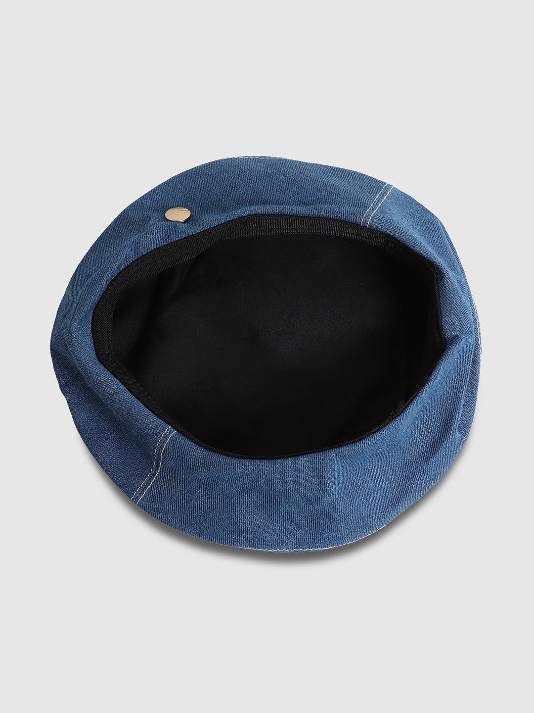 Denim Beret Hat - Medium-Wash Blue