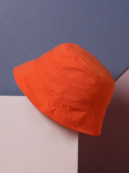 Self-Design Patched Bucket Hat - Orange