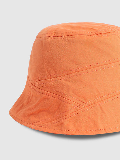 Self-Design Patched Bucket Hat - Orange