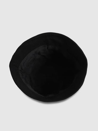 Self-Design Patched Bucket Hat - Black