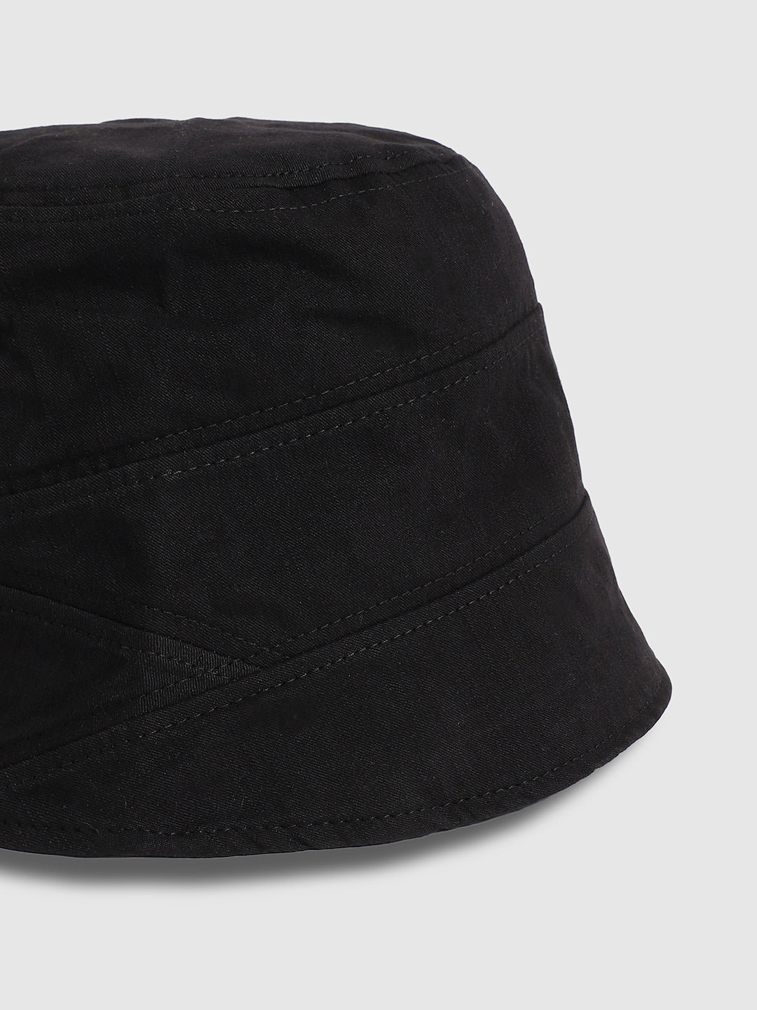 Self-Design Patched Bucket Hat - Black