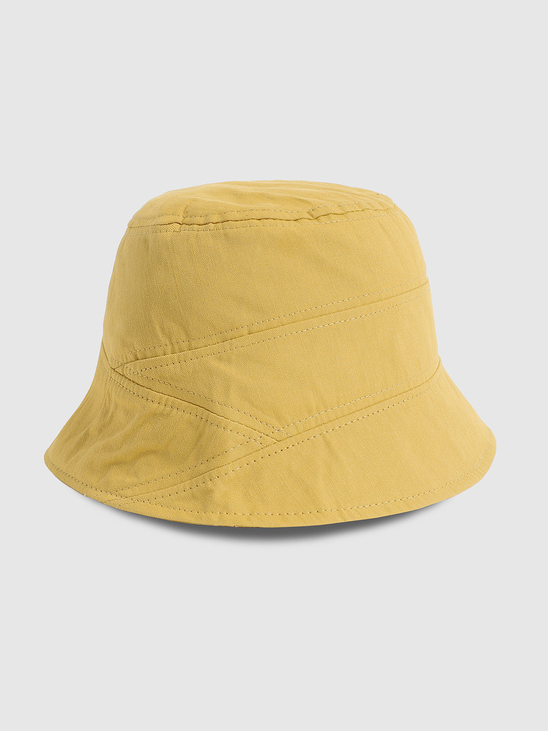 Self-Design Patched Bucket Hat - Mustard Yellow