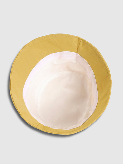 Self-Design Patched Bucket Hat - Mustard Yellow