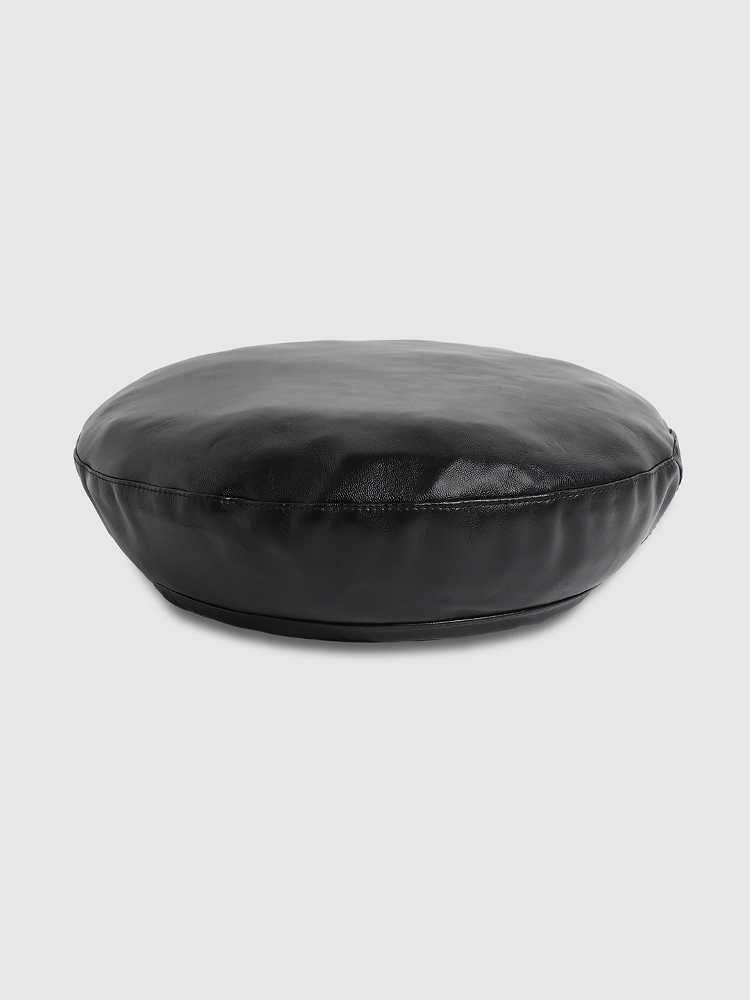 Flat Grain Beret Hat - Black