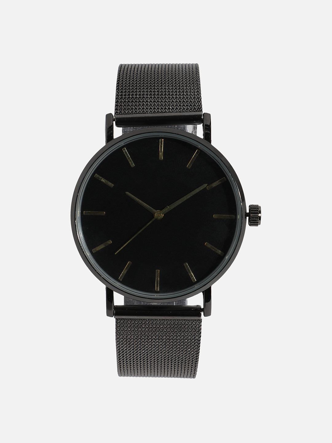 Round Black Analogue Watch