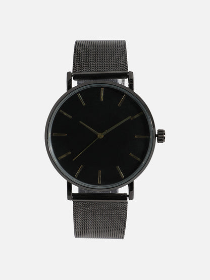 Round Black Analogue Watch