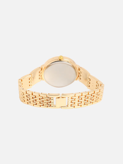 Embellished Round Watch - Gold
