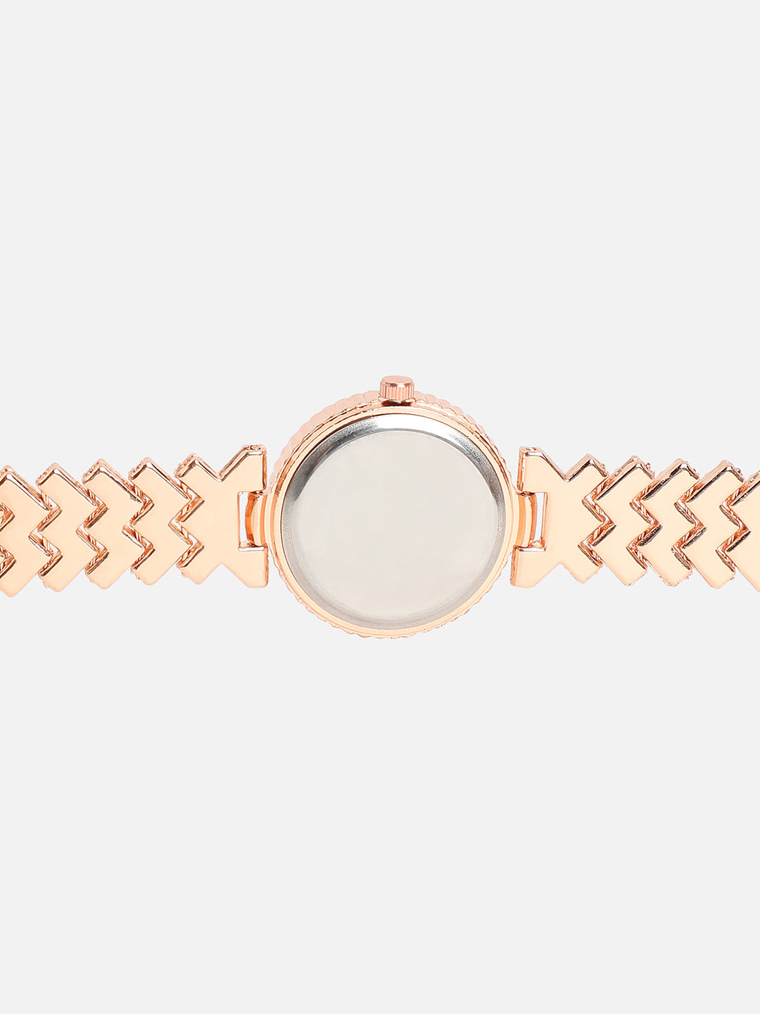 Embellished Round Watch - Rose Gold