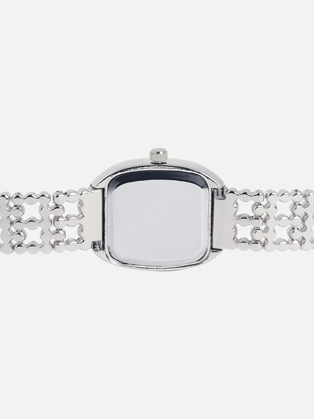 Embellished Oblong Watch - Silver