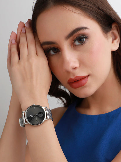 Solid Round Watch - Silver