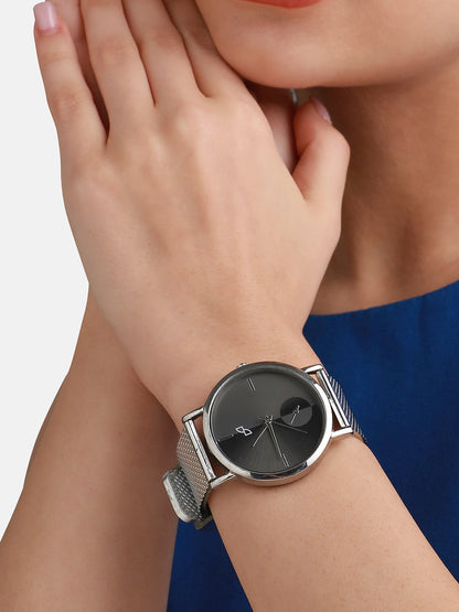 Solid Round Watch - Silver