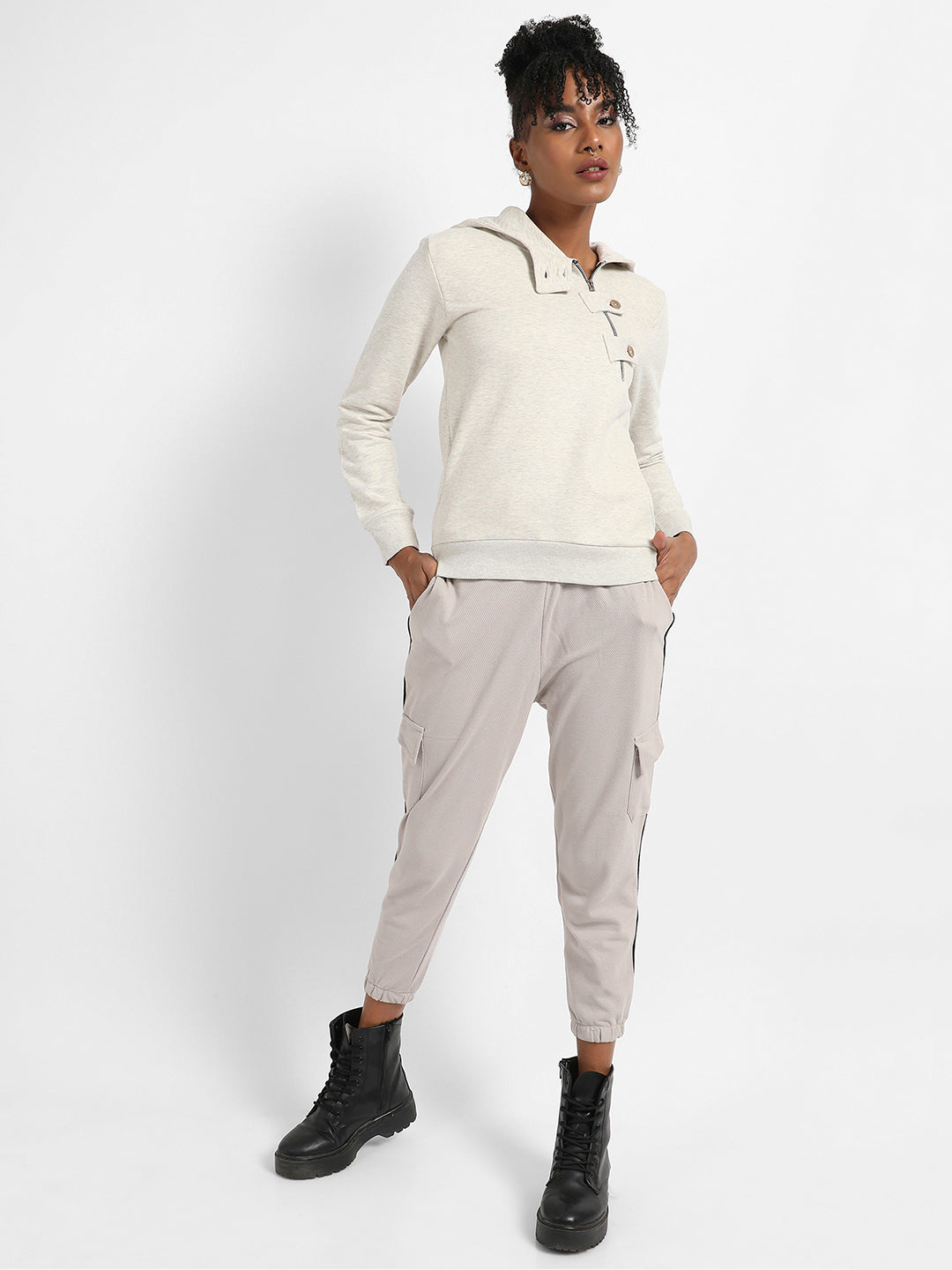 Hooded Jacket With Asymetrical Closure