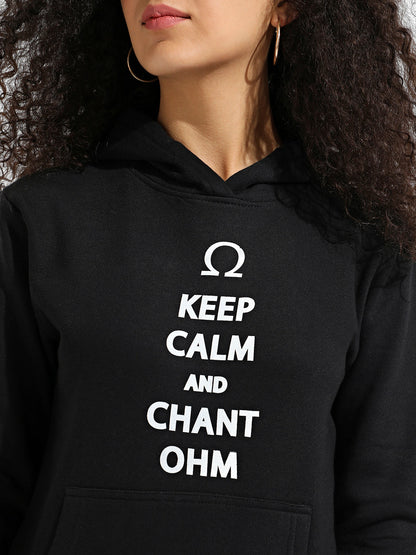 Black Calm Down Hoodie With Kangaroo Pockets