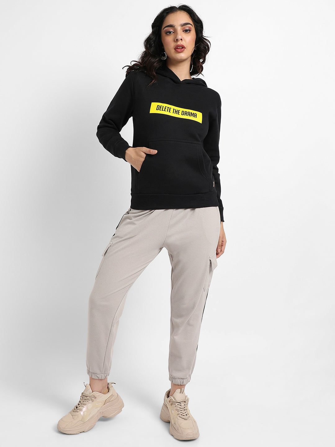 Delete The Drama Hoodie With Kangaroo Pockets