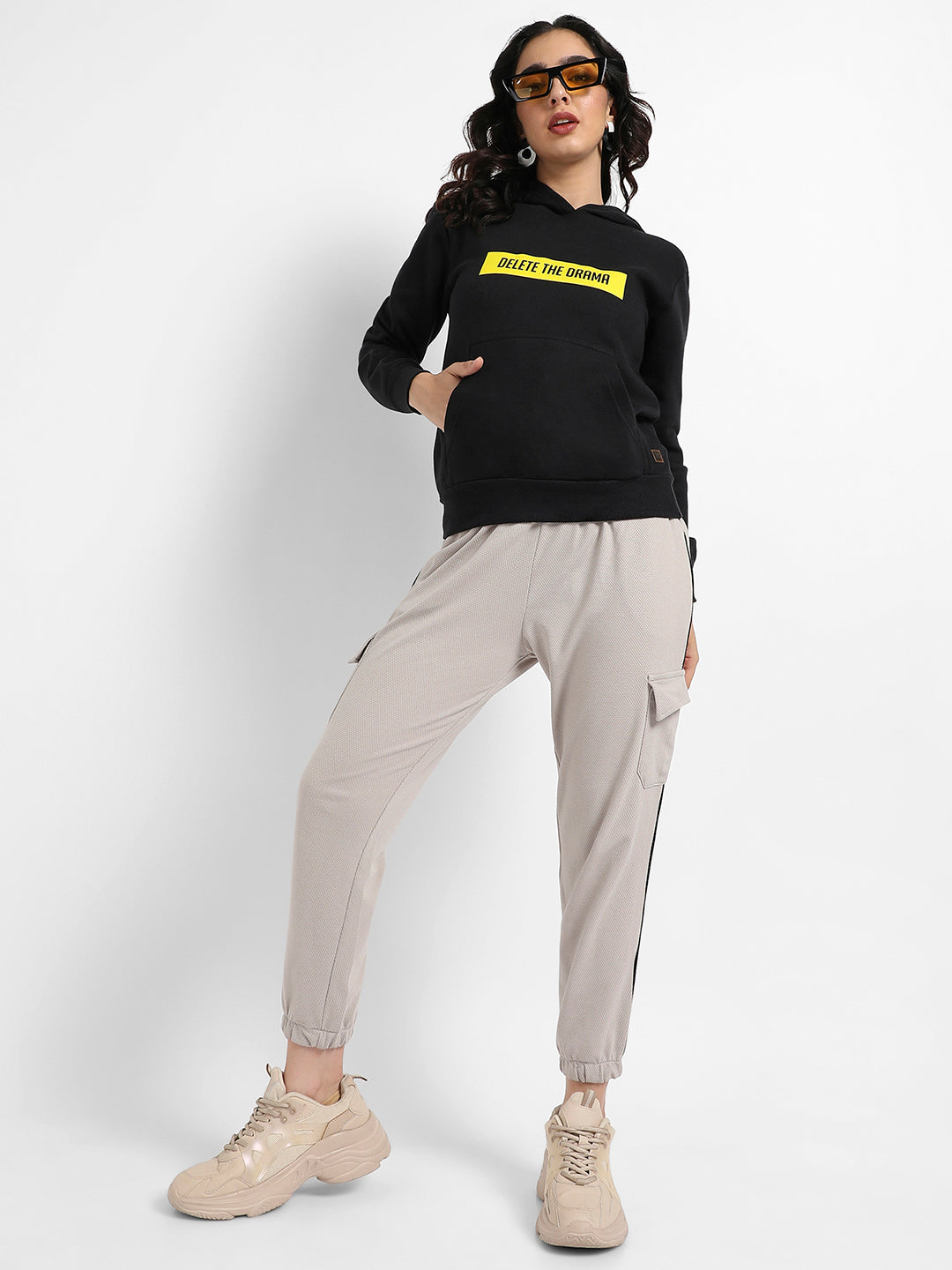 Delete The Drama Hoodie With Kangaroo Pockets