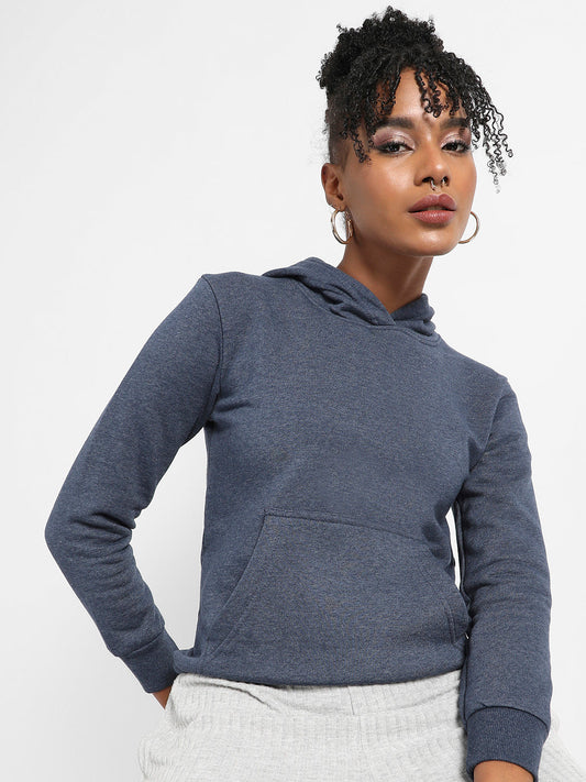 Heathered Hoodie With Kangaroo Pocket