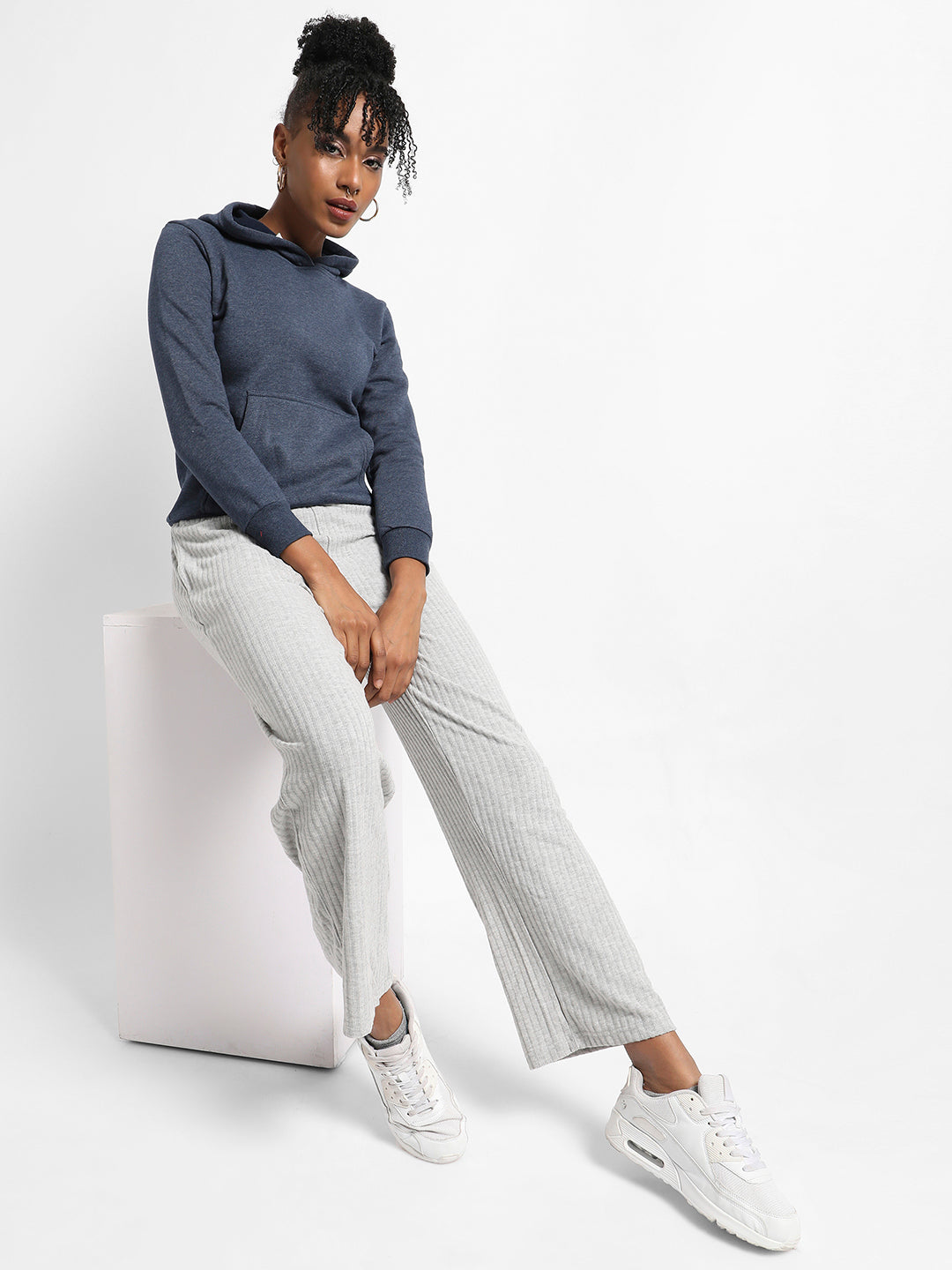 Heathered Hoodie With Kangaroo Pocket