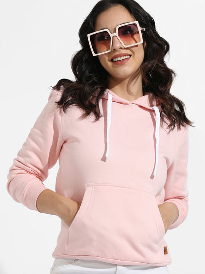 Zip-Front Hoodie With Ribbed Hem