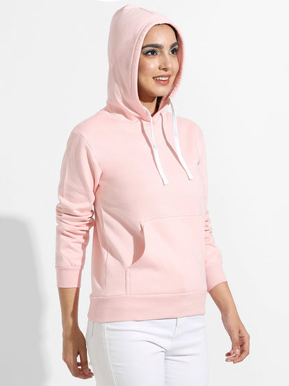 Zip-Front Hoodie With Ribbed Hem
