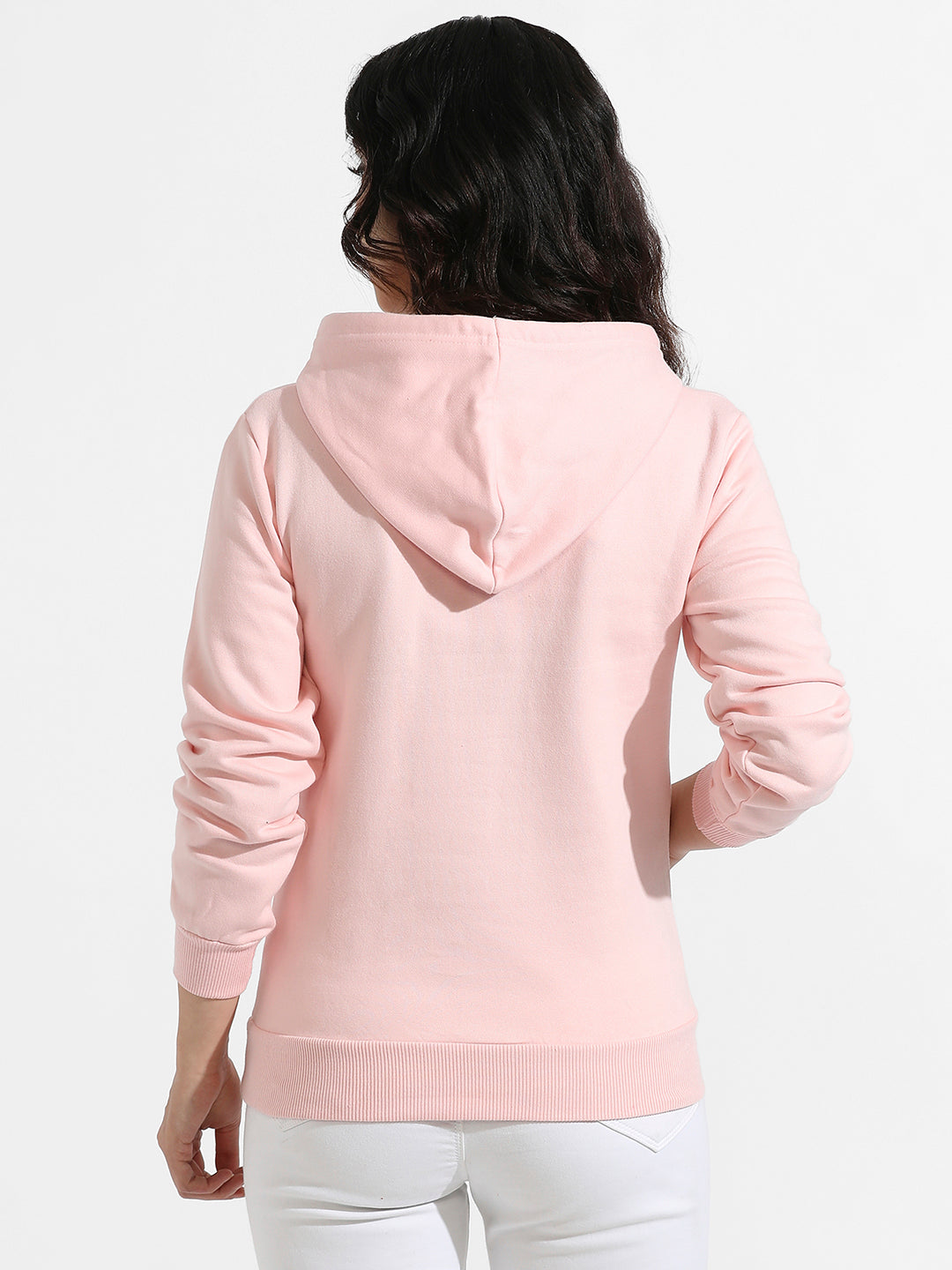 Zip-Front Hoodie With Ribbed Hem