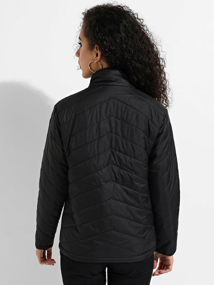 Quilted Puffer Jacket With Zip Closure
