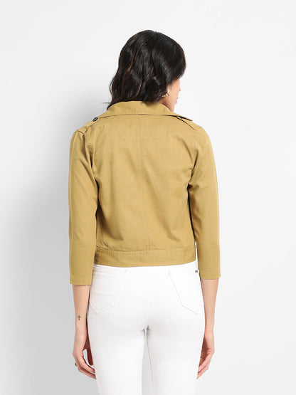 Biker Jacket With Contrast Buttons