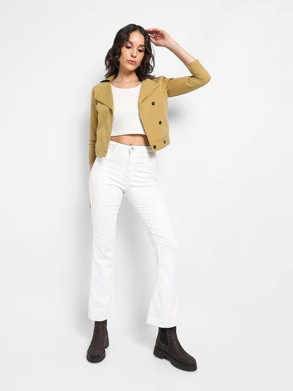 Biker Jacket With Contrast Buttons