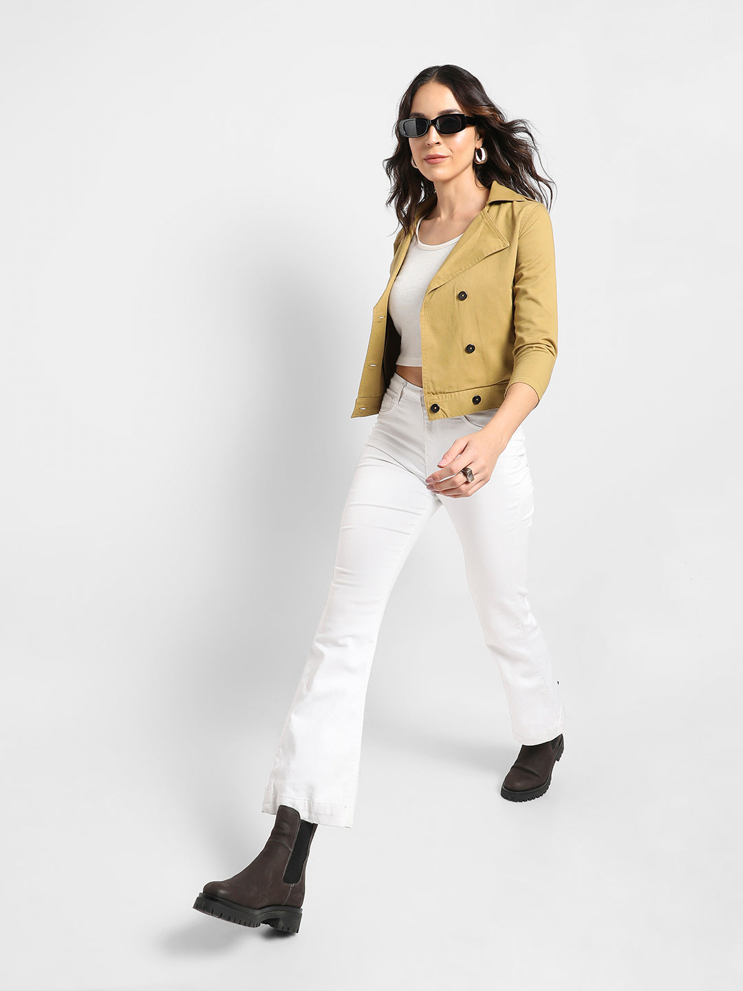 Biker Jacket With Contrast Buttons