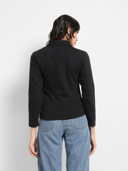 Zip-Front Biker Jacket With Self-Design Panels