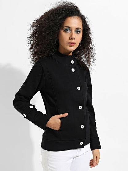 Single-Breasted Jacket With Contrast Button