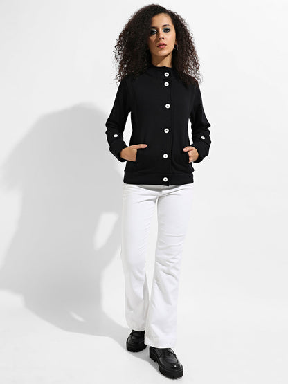 Single-Breasted Jacket With Contrast Button