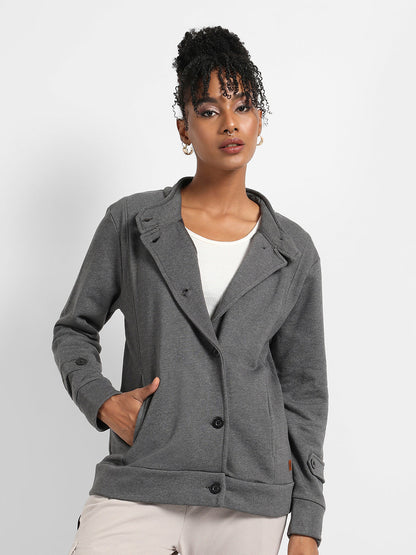 Single-Breasted Jacket With Angled Open Pockets