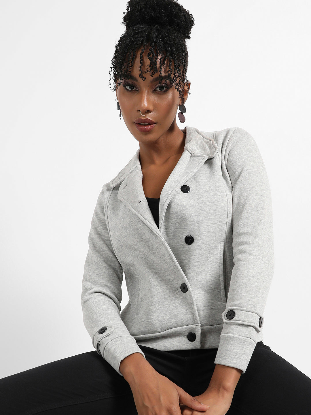 Single-Breasted Jacket With Angled Open Pockets