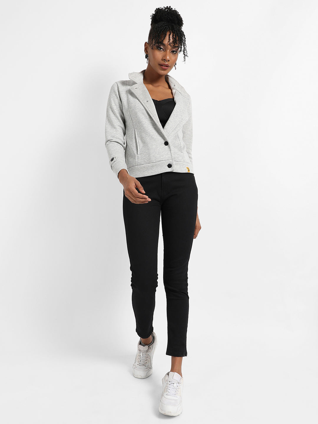 Single-Breasted Jacket With Angled Open Pockets