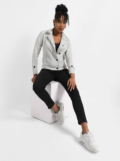 Single-Breasted Jacket With Angled Open Pockets