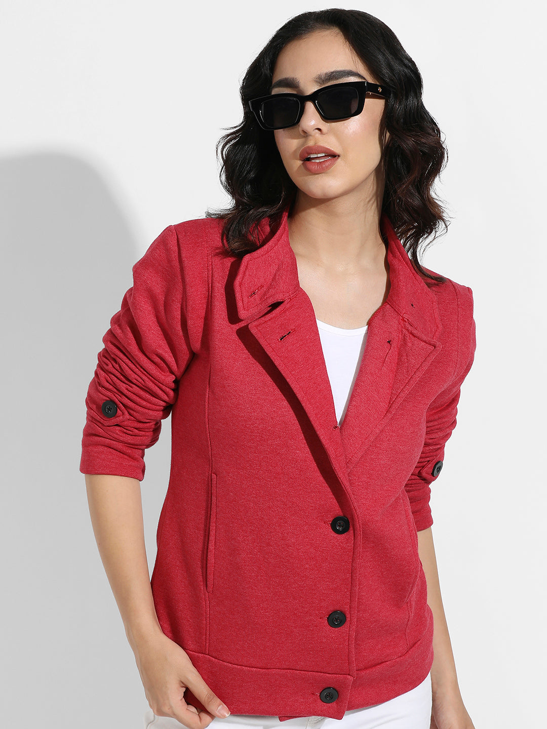 Single-Breasted Jacket With Angled Open Pockets