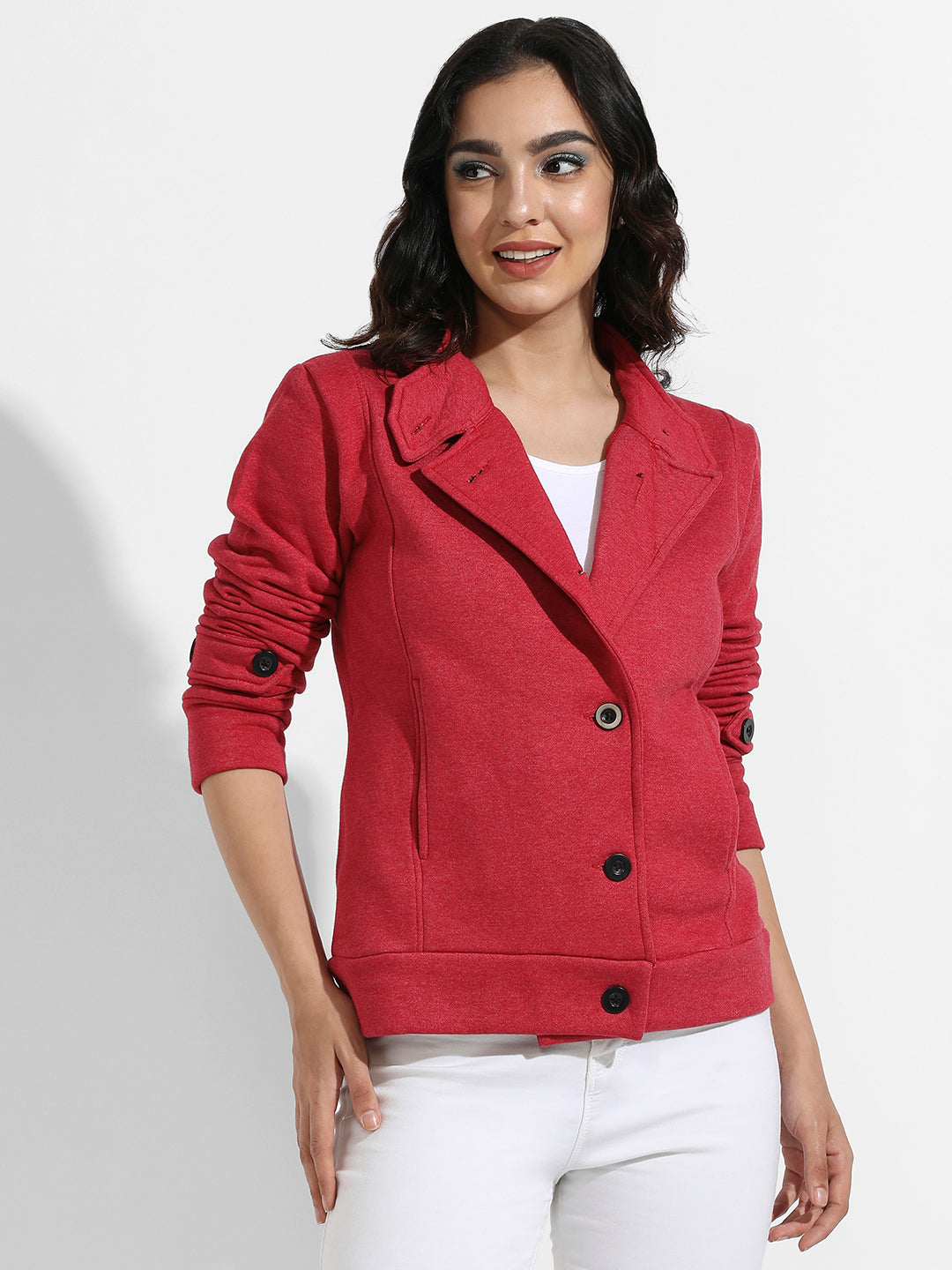 Single-Breasted Jacket With Angled Open Pockets