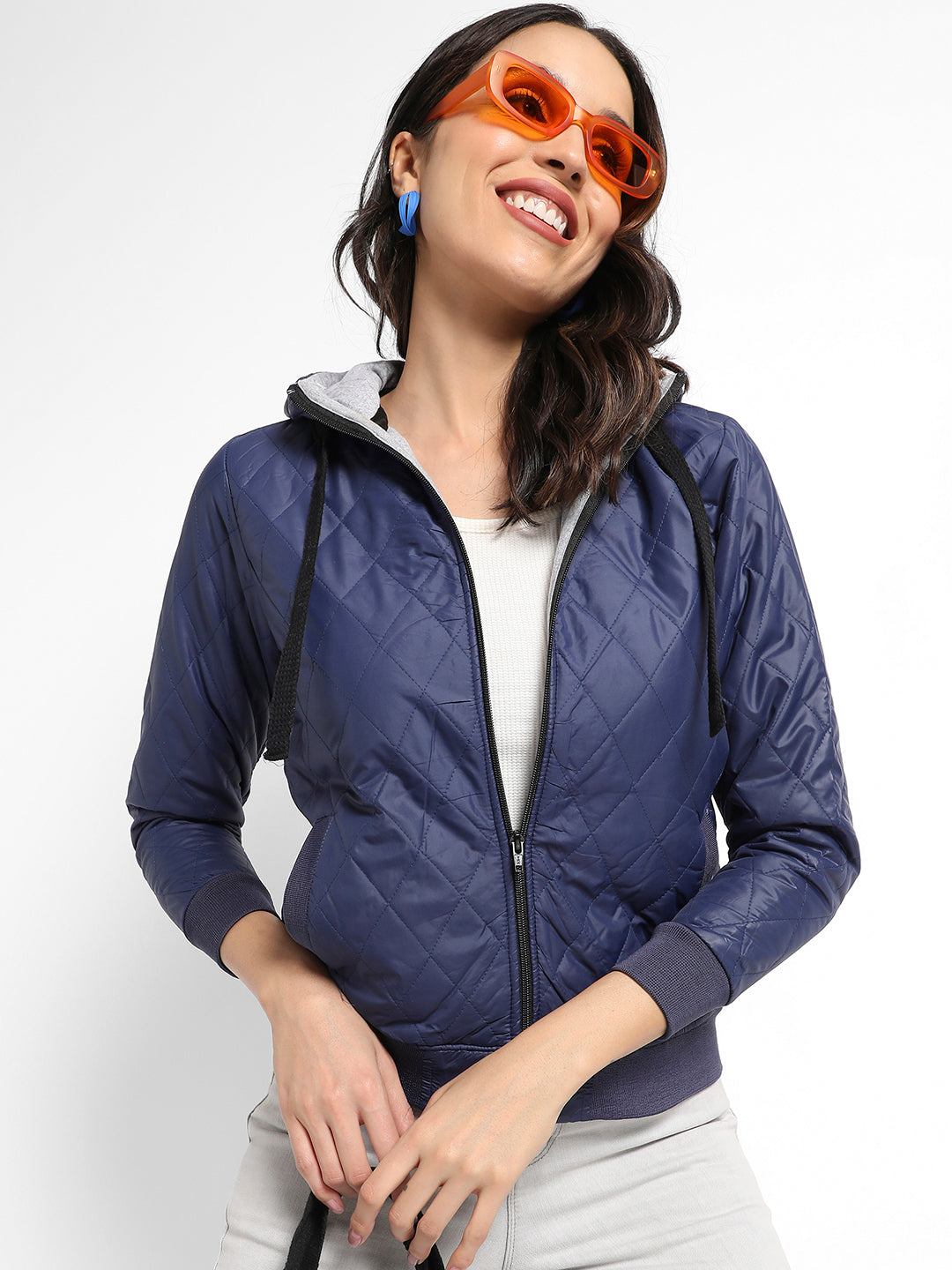 Quilted Puffer Jacket With Zip Closure