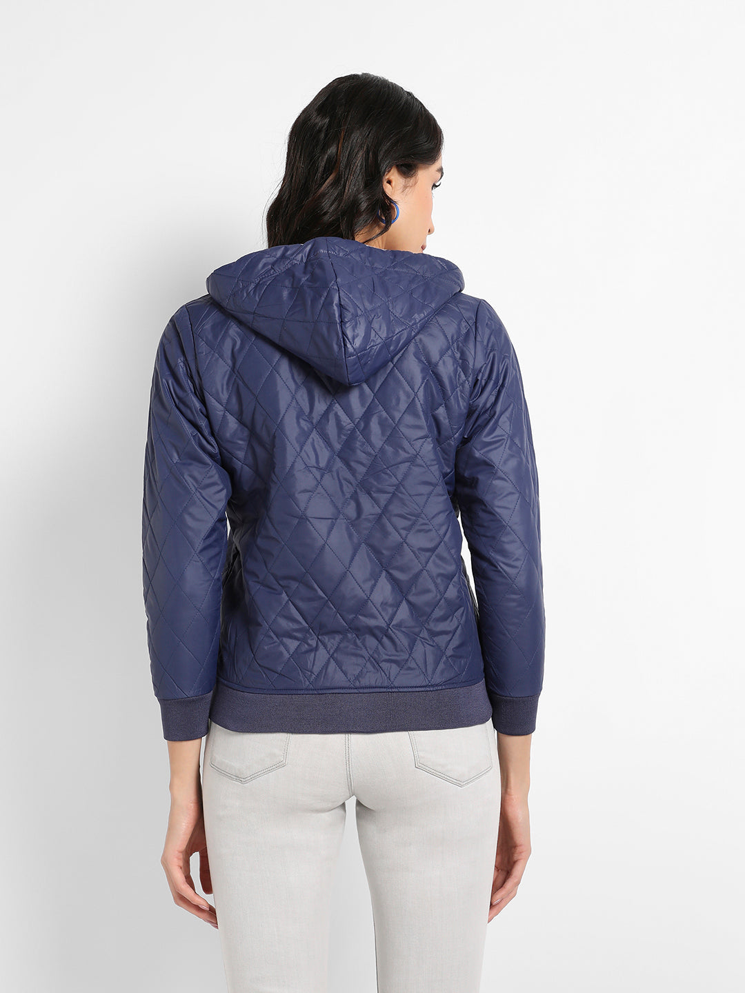 Quilted Puffer Jacket With Zip Closure