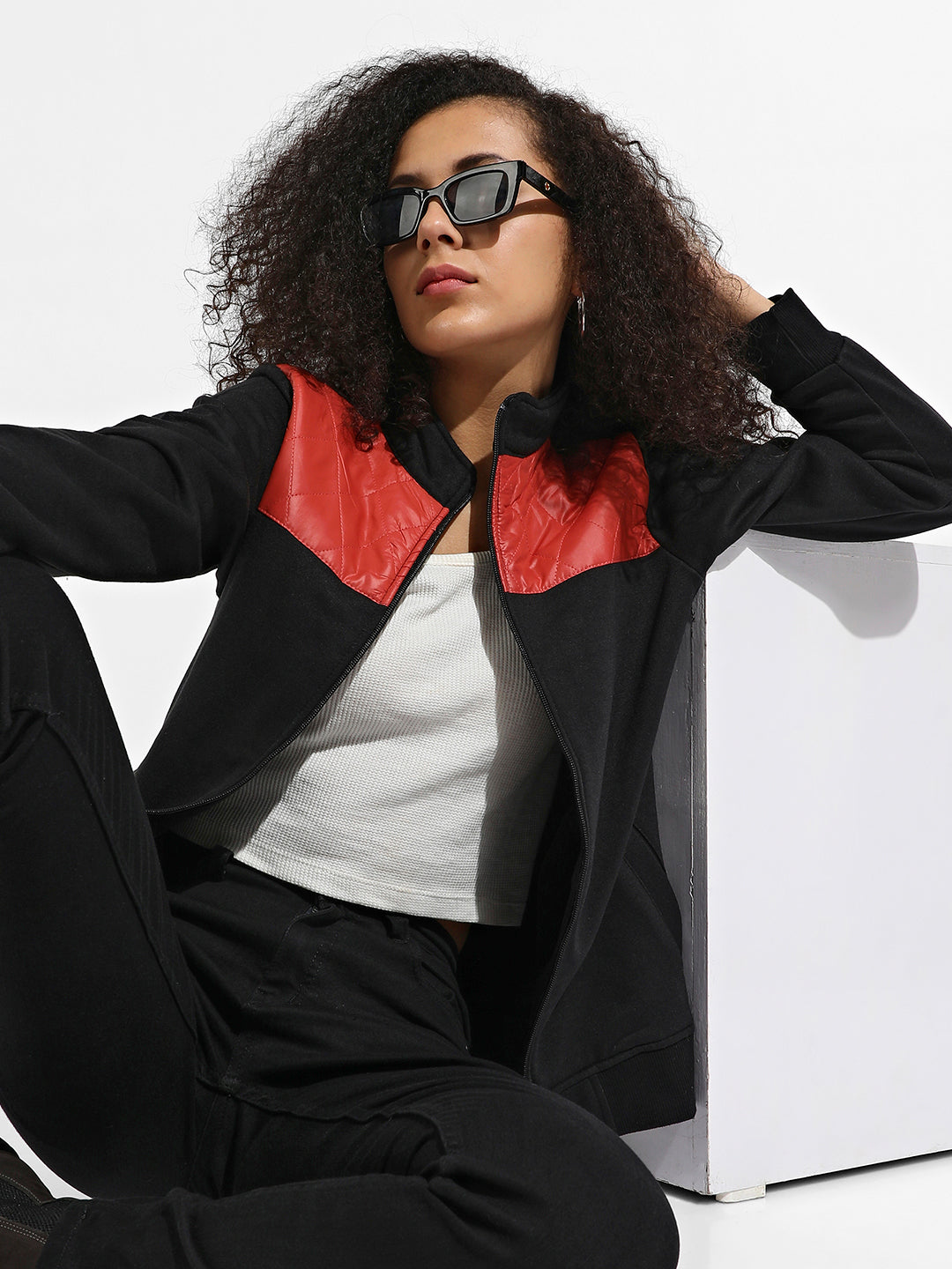 Zip-Front Jacket With Quilted Details