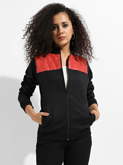 Zip-Front Jacket With Quilted Details