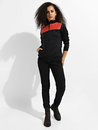 Zip-Front Jacket With Quilted Details