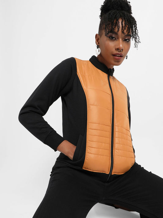 Zip-Front Jacket With Quilted Details