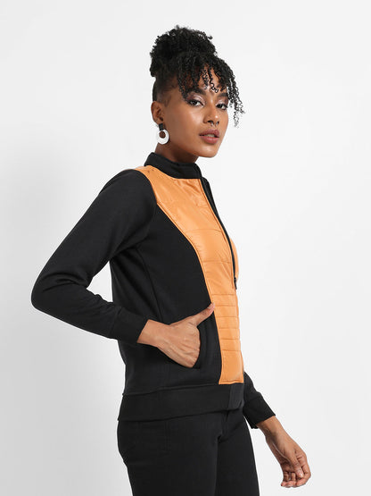 Zip-Front Jacket With Quilted Details