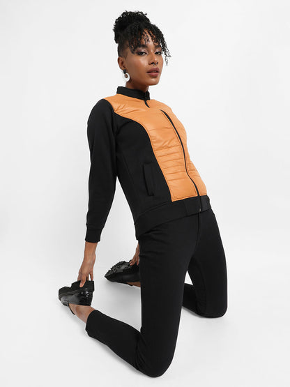 Zip-Front Jacket With Quilted Details